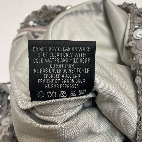 Aidan Mattox One Shoulder Sequin Dress Silver Size 0 - Picture 12 of 14